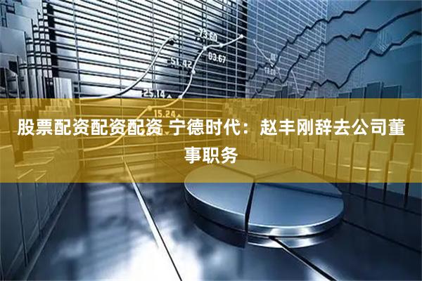 股票配资配资配资 宁德时代：赵丰刚辞去公司董事职务